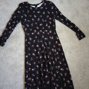 Loft black floral dress